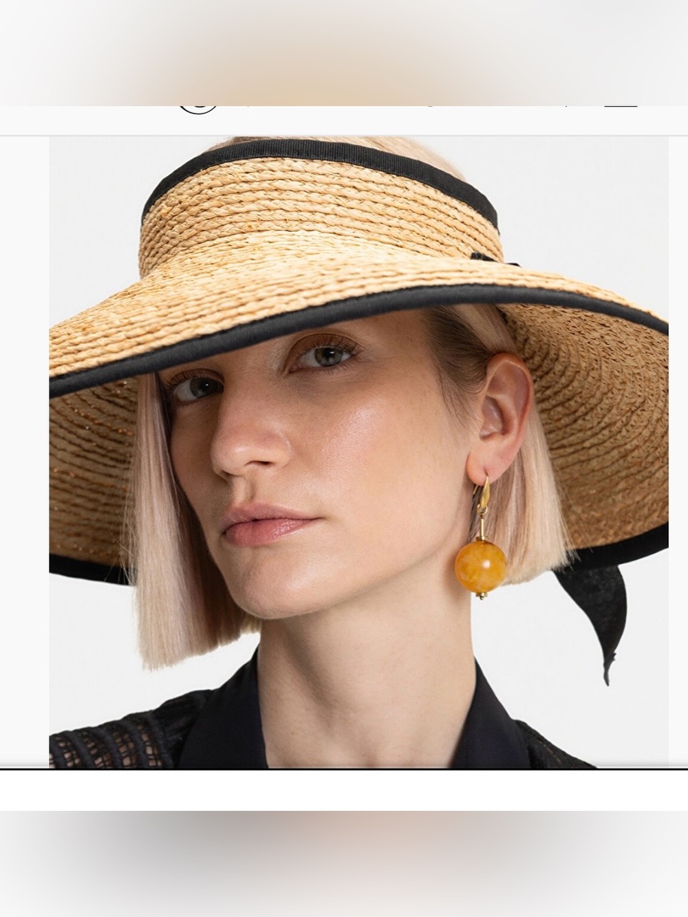 CATARZI 1910 woven raffia sun visor hat